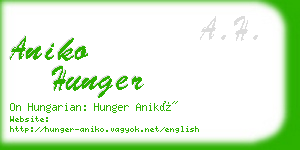 aniko hunger business card